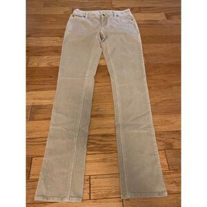 Garnet Hill, women's beige corduroy low rise straight leg casual cotton pants 4